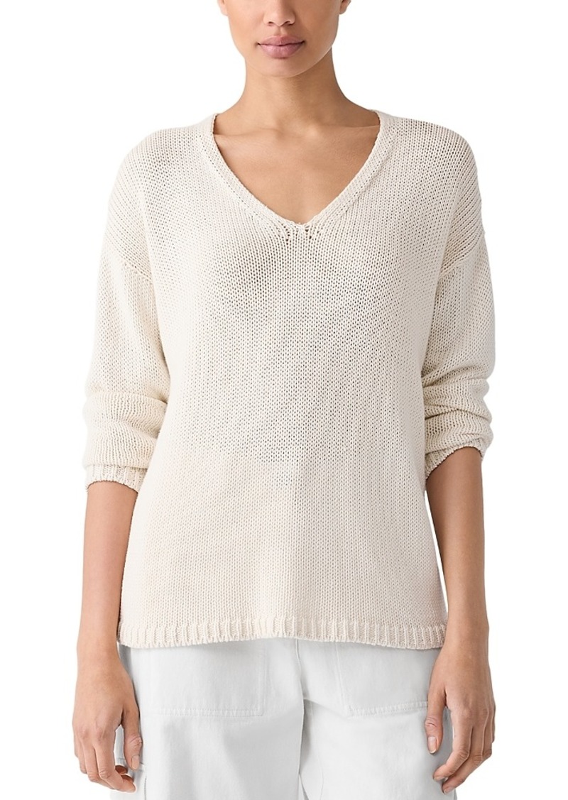 Eileen Fisher Drop Sleeve V Neck Sweater