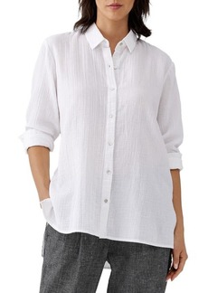 Eileen Fisher Easy Classic Organic Cotton Button-Up Shirt