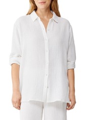 Eileen Fisher Easy Classic Organic Cotton Button-Up Shirt