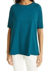 Eileen Fisher Elbow Sleeve Top in Aegean at Nordstrom
