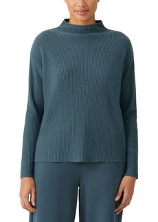 Eileen Fisher Funnel Neck Boxy Cashmere Sweater in Eucalyptus at Nordstrom