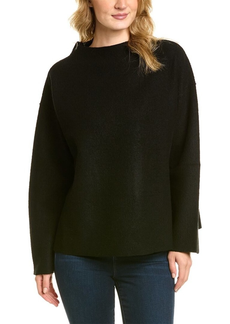 EILEEN FISHER Funnel Neck Wool Box Top