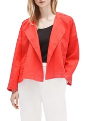 Eileen Fisher Heavy Organic Linen Drape Front Jacket (Regular & Petite)