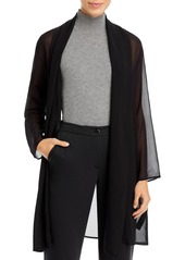 Eileen Fisher High Collar Silk Georgette Crepe Jacket