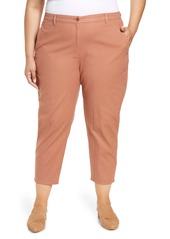 Eileen Fisher High Waist Organic Cotton Blend Ankle Pants (Plus Size)