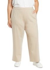 Eileen Fisher High Waist Wide Leg Ponte Pants in Wheat at Nordstrom