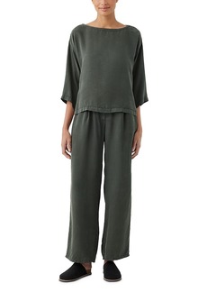 Eileen Fisher High Waisted Pleated Wide Leg Pants