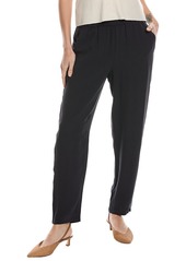 EILEEN FISHER High Waisted Silk Tapered Ankle Pant