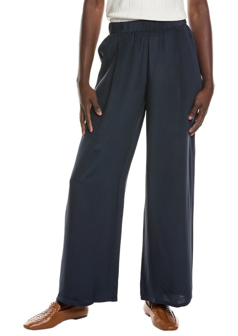 EILEEN FISHER High Waisted Wide Silk Flare Pant