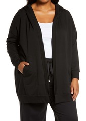 Eileen Fisher Hooded Open Front Jacket (Plus Size)