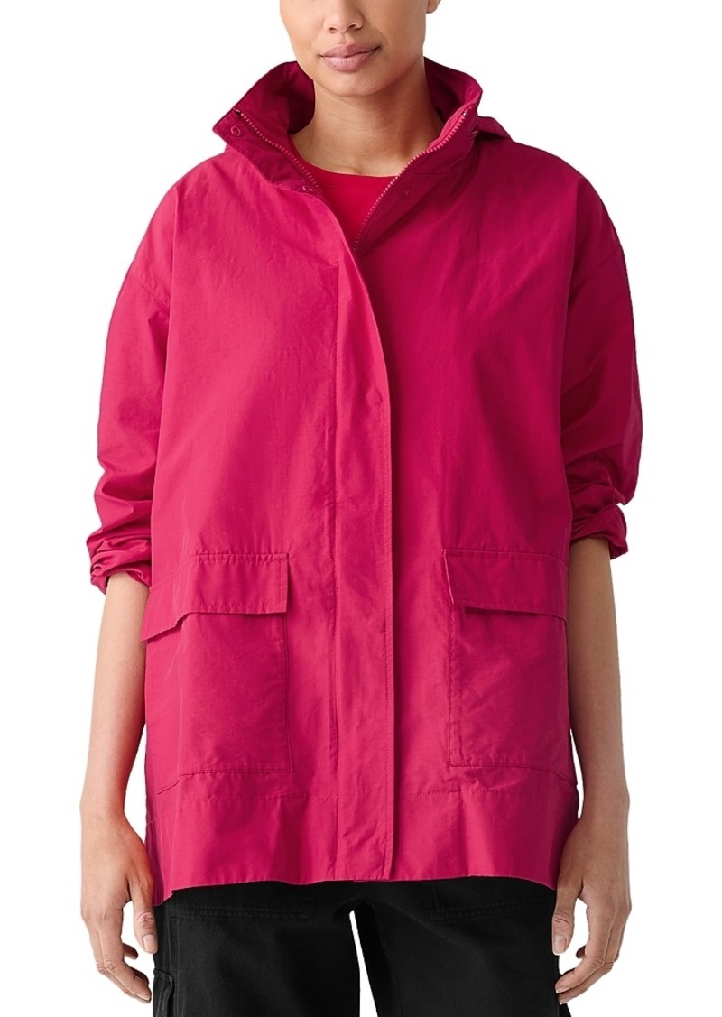 Eileen Fisher Hooded Stand Collar Jacket