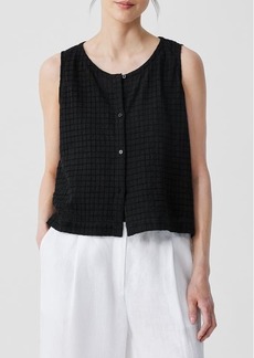 Eileen Fisher Jewel Neck Organic Cotton Vest