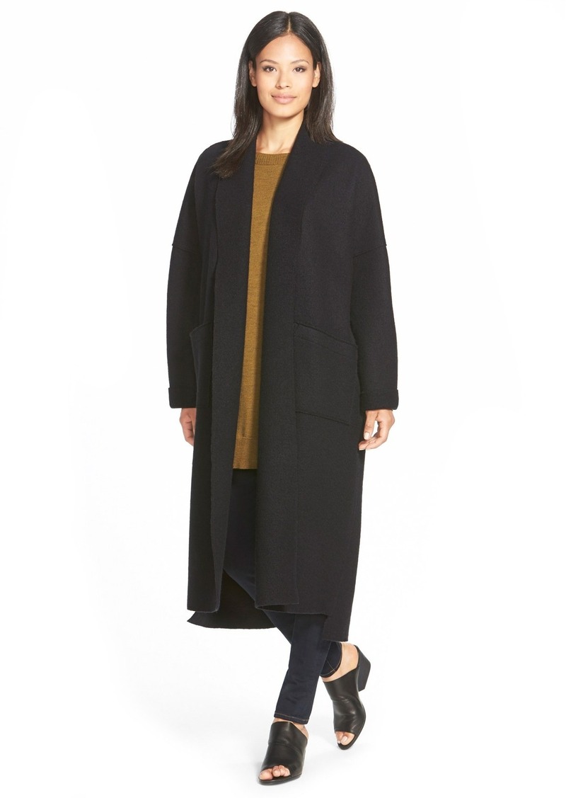 Eileen Fisher Eileen Fisher Kimono Sleeve Long Boiled Wool Coat ...
