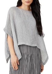 Eileen Fisher Layered Organic Linen Poncho in Steel at Nordstrom