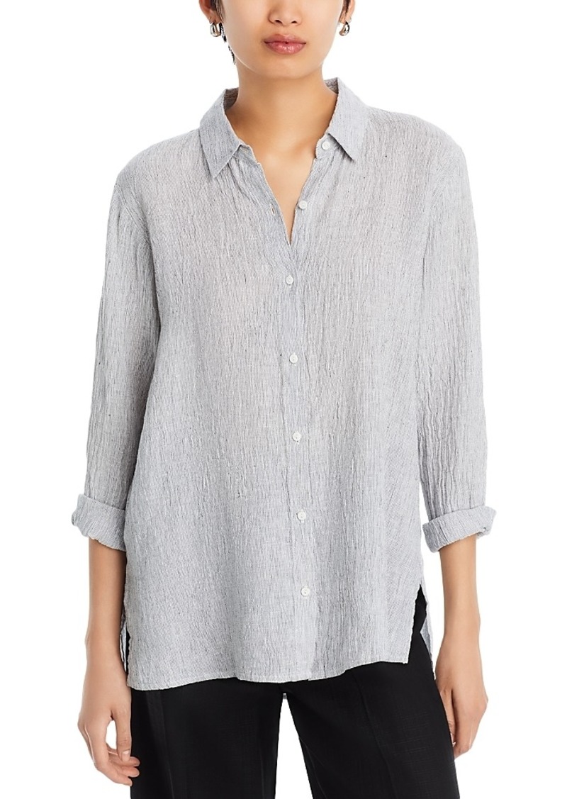 Eileen Fisher Linen Classic Collar Easy Shirt