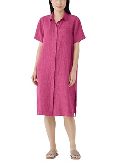 Eileen Fisher Linen Classic Collar Shirt Dress