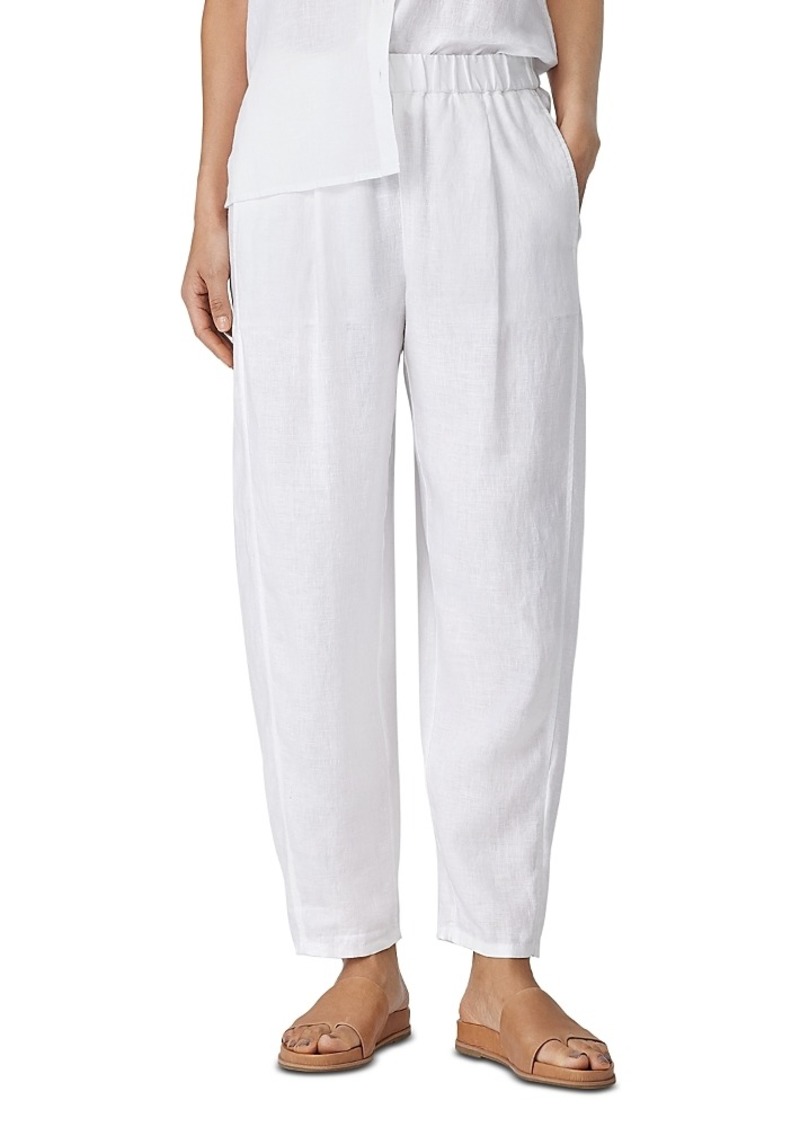 Eileen Fisher Linen Pleated Ankle Lantern Pants