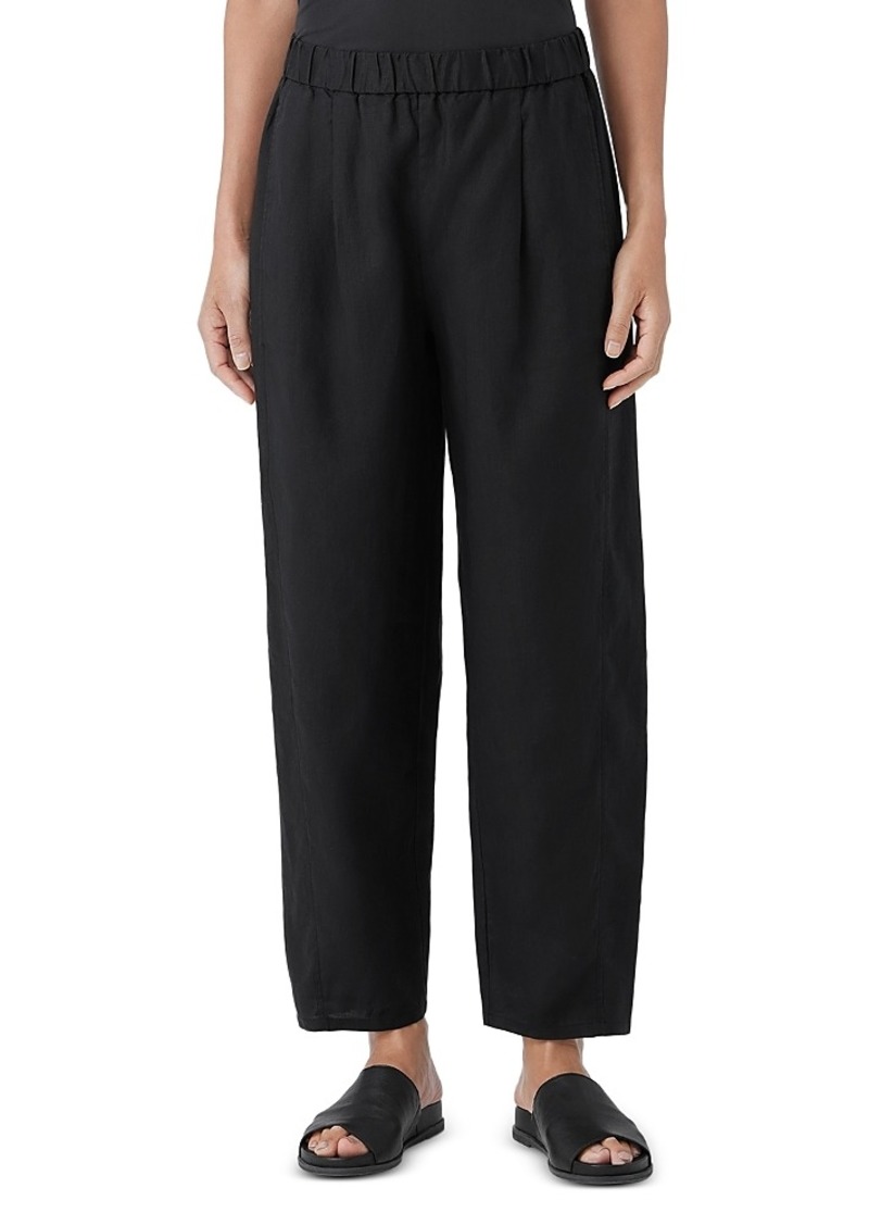 Eileen Fisher Linen Pleated Ankle Lantern Pants