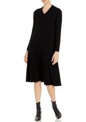 Eileen Fisher Long-Sleeve V-Neck Dress