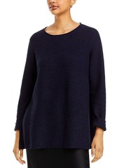 Eileen Fisher Marled Knit Cotton Tunic Top - 100% Exclusive