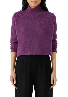 Eileen Fisher Merino Wool Crop Turtleneck Sweater