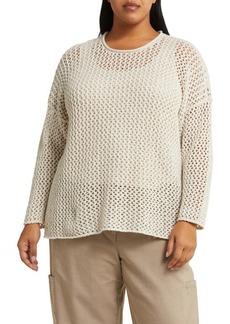 Eileen Fisher Open Stitch Organic Cotton Sweater