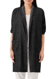 Eileen Fisher Organic Cotton & Hemp Tweed Long Coat