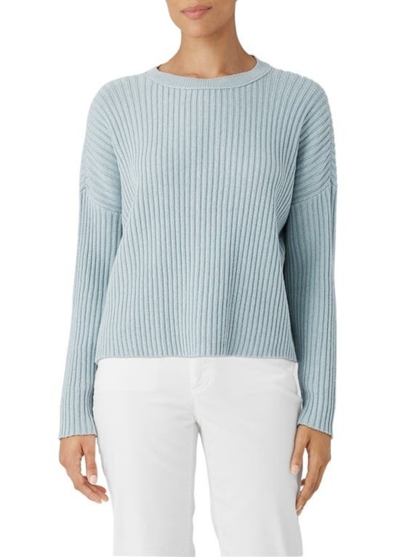 Eileen Fisher Organic Cotton Blend Rib Sweater