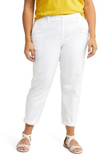 Eileen Fisher Organic Cotton Blend Tapered Ankle Pants in White at Nordstrom Rack