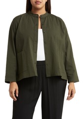 Eileen Fisher Organic Cotton Shirt Jacket in Seaweed at Nordstrom Rack