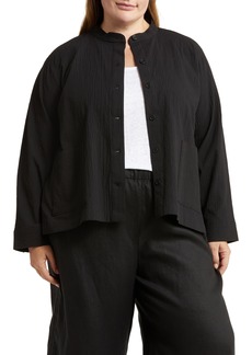 Eileen Fisher Organic Cotton Shirt Jacket in Black at Nordstrom Rack