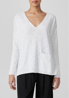 Eileen Fisher Organic Linen & Organic Cotton V-Neck Sweater