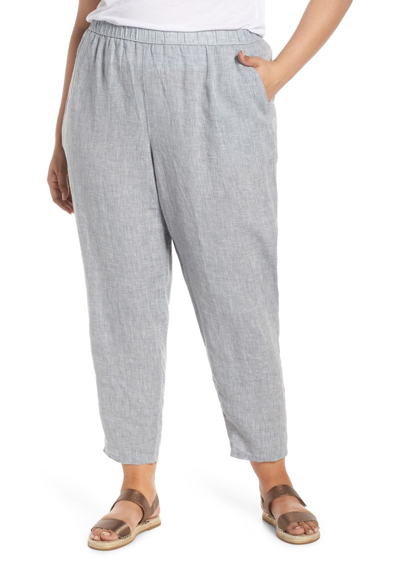 Eileen Fisher Eileen Fisher Organic Linen Slouchy Ankle Pants (Plus ...