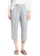 Eileen Fisher Organic Linen Straight Leg Crop Pants in Chambray at Nordstrom