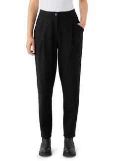Eileen Fisher Pleated Ankle Tapered Boiled Wool Pants