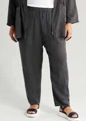 Eileen Fisher Pleated Linen Ankle Lantern Pants