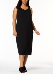 Eileen Fisher System Plus Size Sleeveless Stretch Jersey Midi Dress
