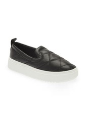 Eileen Fisher Poem Quilted Leather Slip-On Sneaker in Black at Nordstrom