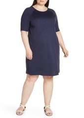 Eileen Fisher Raglan Sleeve Organic Cotton Blend T-Shirt Dress in Iris at Nordstrom