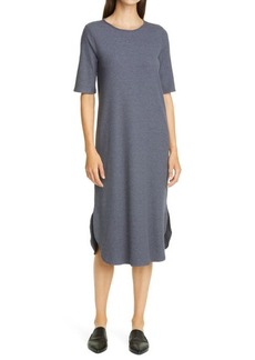 Eileen Fisher Rib Knit T-Shirt Dress in Nocturne at Nordstrom