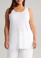 Eileen Fisher Scoop Neck Organic Linen Tank Top