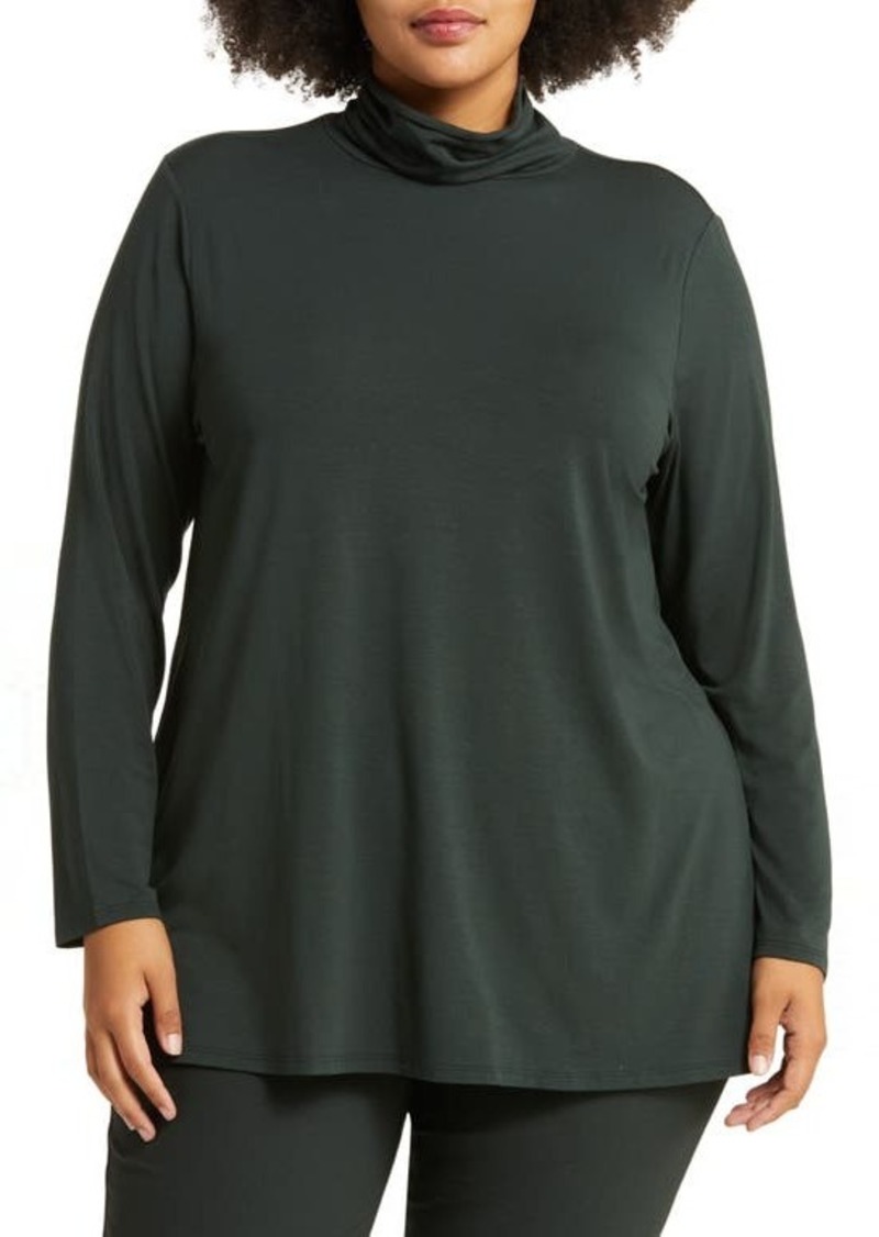 Eileen Fisher Scrunch Neck Long Sleeve Tunic T-Shirt