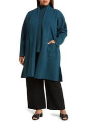 Eileen Fisher Shawl Collar Open Front Wool Jacket