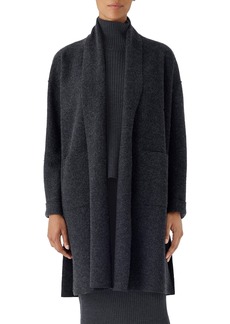 Eileen Fisher Shawl Collar Wool Coat in Charcoal at Nordstrom Rack