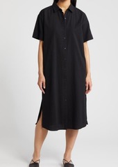 Eileen Fisher Short Sleeve Organic Cotton Midi Shirtdress