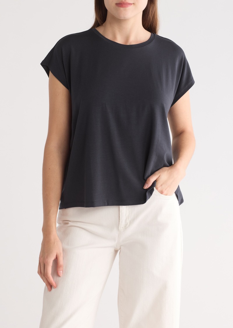 Eileen Fisher Short Sleeve Tencel® Lyocell T-Shirt in Nocturne at Nordstrom Rack