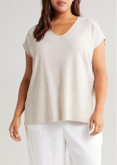 Eileen Fisher Short Sleeve V-Neck Sweater