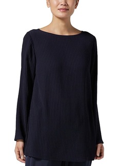 Eileen Fisher Silk Boat Neck Tunic Top