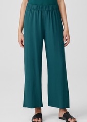 Eileen Fisher Silk Georgette Crepe Ankle Straight Leg Pants