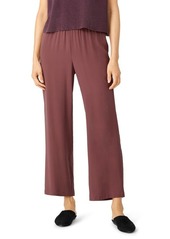 Eileen Fisher Silk Georgette Crepe Ankle Straight Leg Pants